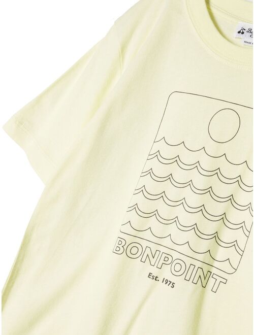 Bonpoint waves logo-print T-shirt