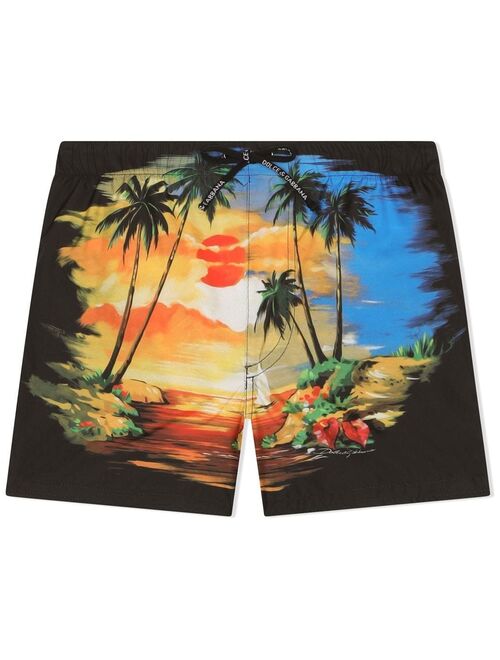 Dolce & Gabbana Kids graphic-print swim shorts