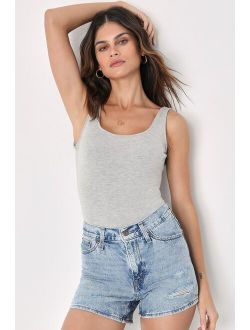 '80s Mom Shorts Light Wash High-Waisted Distressed Denim Shorts