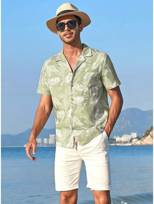 Men Tropical Print Shirt