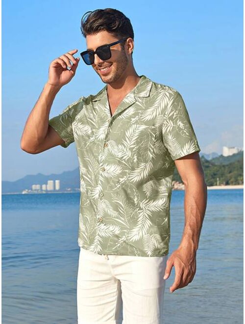 Men Tropical Print Shirt