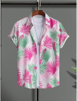 Men Tropical Print Shirt Without Tee