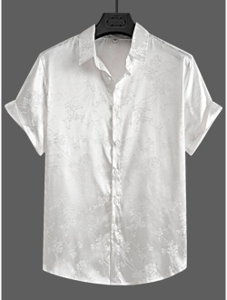 Men Floral Jacquard Shirt