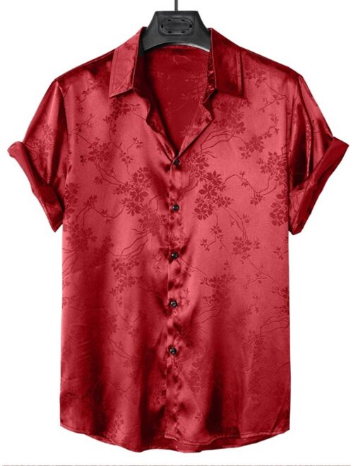 Men Floral Jacquard Shirt