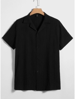 Men Solid Button Up Shirt