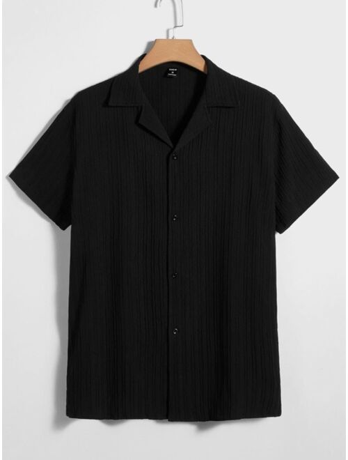 SHEIN Men Solid Button Up Shirt