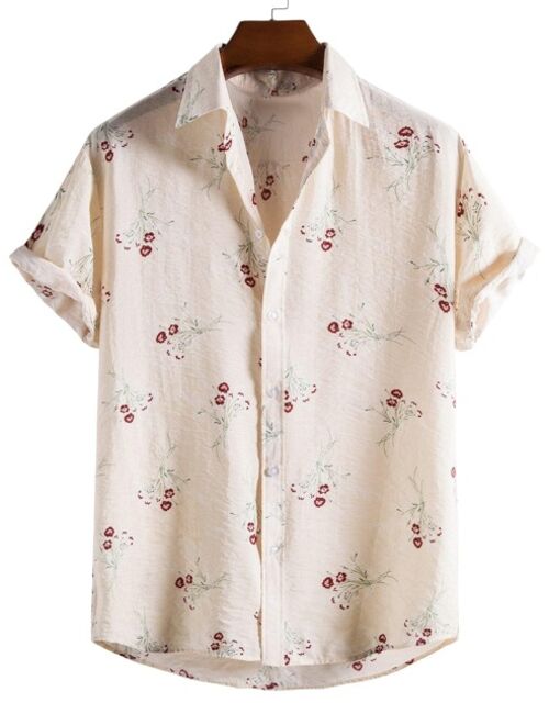 Men Random Floral Print Shirt