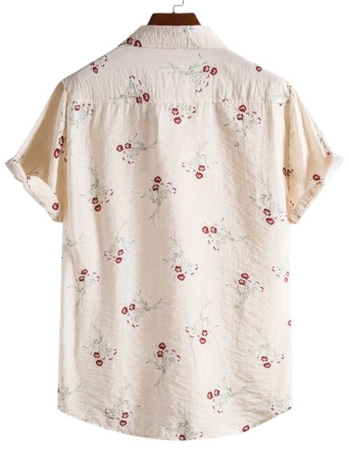 Men Random Floral Print Shirt