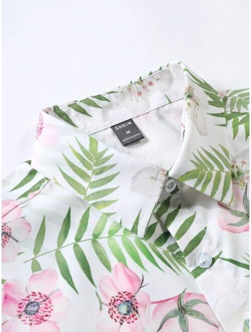 Men Floral Print Shirt Without Tee