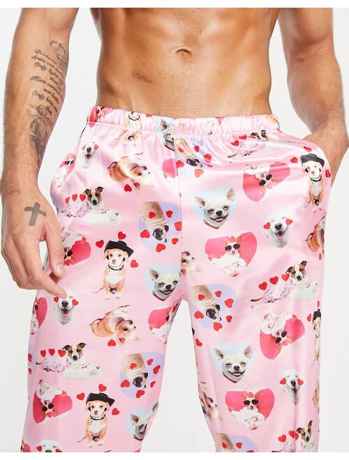 ASOS DESIGN lounge bottoms with dog print