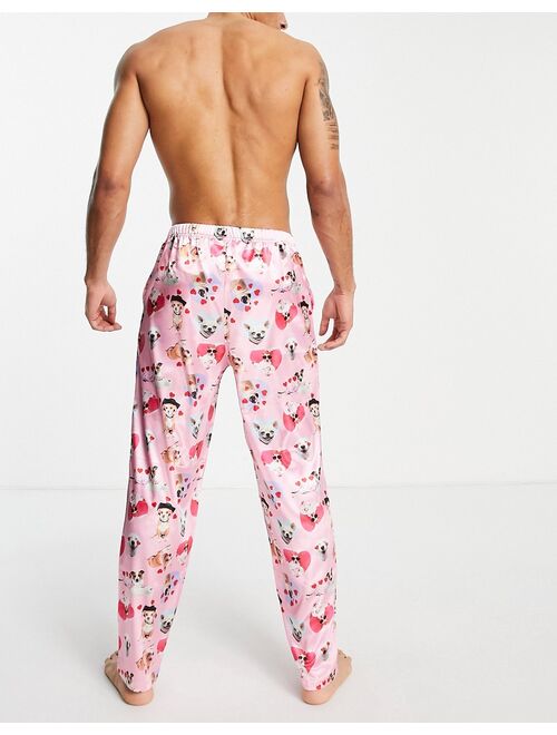 ASOS DESIGN lounge bottoms with dog print