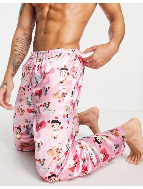 ASOS DESIGN lounge bottoms with dog print