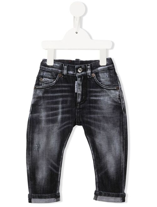 Dsquared2 Kids stonewash logo-patch jeans