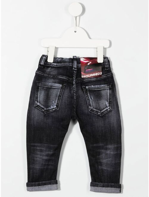 Dsquared2 Kids stonewash logo-patch jeans