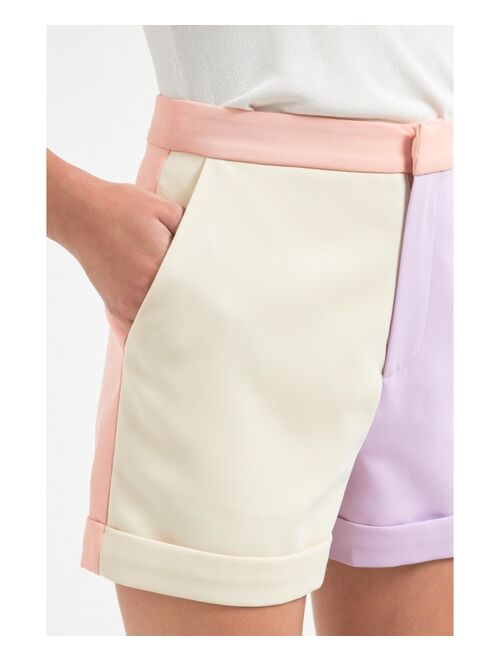 ENDLESS ROSE Women's Color Block Shorts