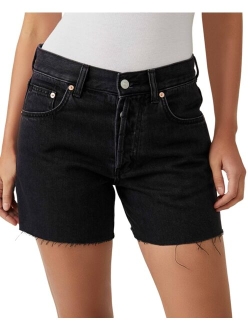 Women's Ivy Cotton Mid-Rise Raw-Hem Shorts