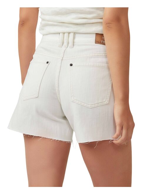 FREE PEOPLE Women's Ivy Cotton Mid-Rise Raw-Hem Shorts