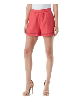 Women's Lace-Trim Flared Shorts