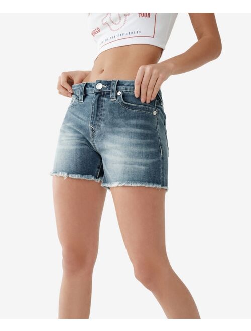 TRUE RELIGION Women's Jennie Multi Horseshoe Curvy Shorts