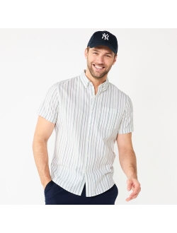 Slim Short Sleeve Perfect Length Button Down Shirt