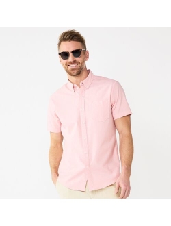 Slim Short Sleeve Perfect Length Button Down Shirt