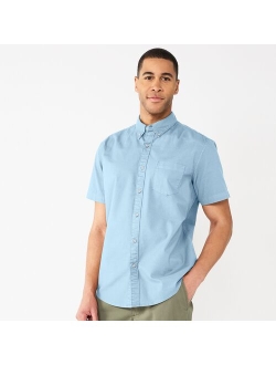 Slim Short Sleeve Perfect Length Button Down Shirt