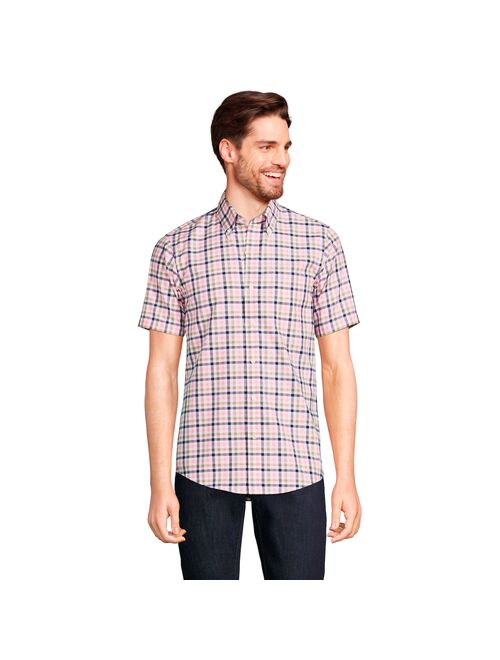 lands end Men's Lands' End Traditional-Fit No-Iron Button-Down Sport Shirt