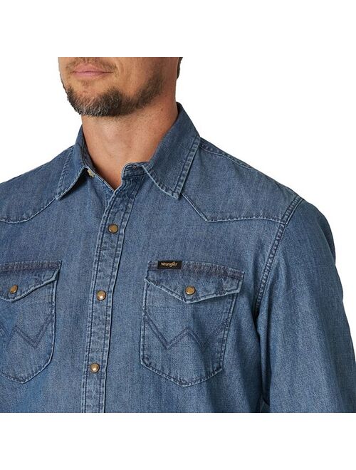 Big & Tall Wrangler Snap-Front Denim Shirt