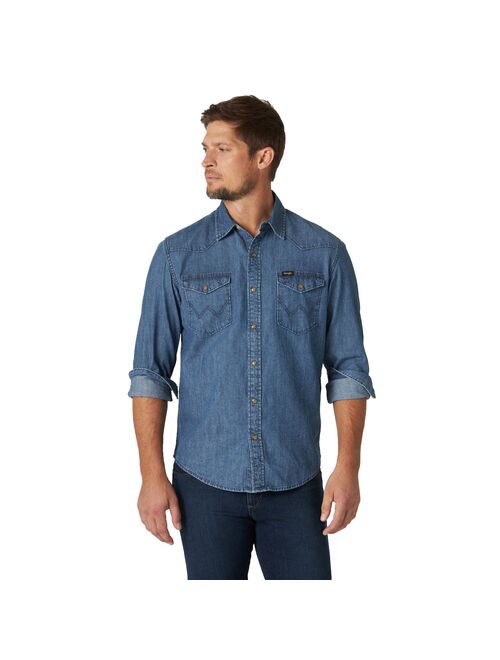 Big & Tall Wrangler Snap-Front Denim Shirt