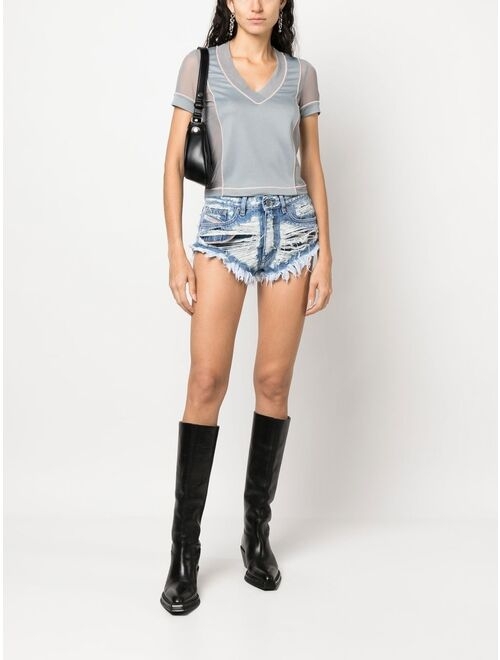 Diesel distressed denim shorts