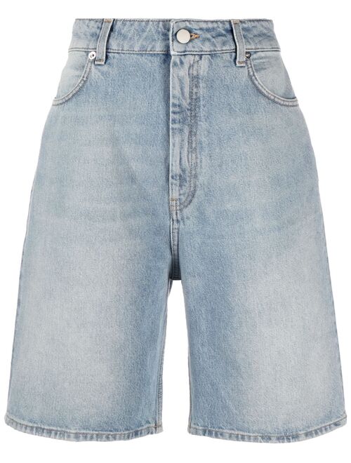 Loulou Studio washed denim organic cotton shorts