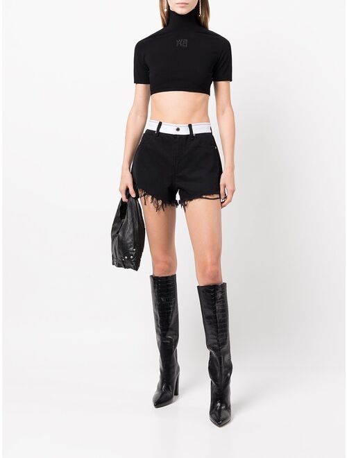 Alexander Wang logo-waistband denim shorts