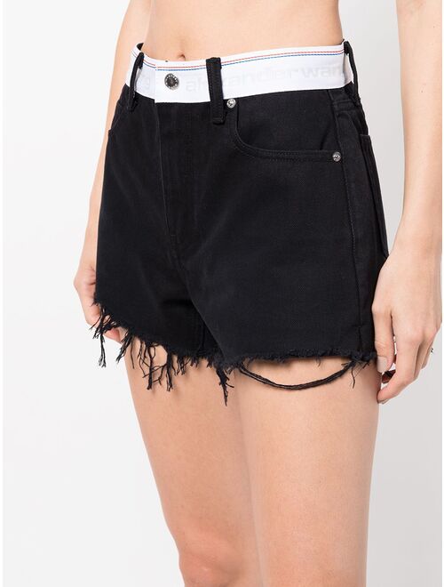 Alexander Wang logo-waistband denim shorts