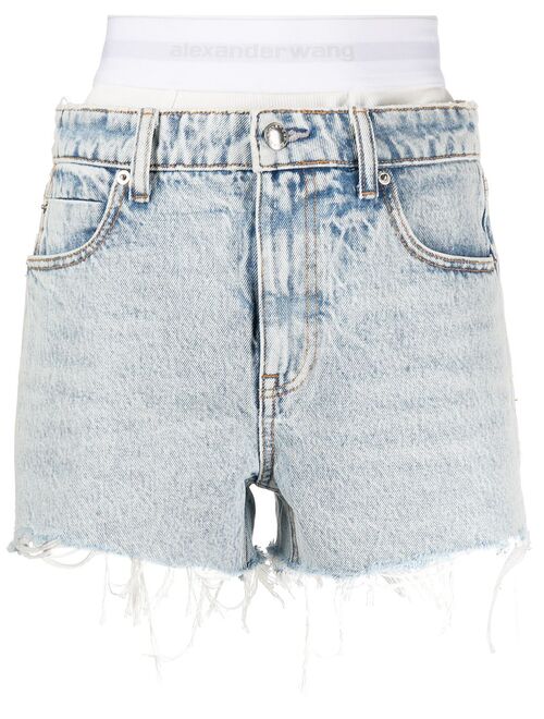 Alexander Wang logo-waistband denim shorts