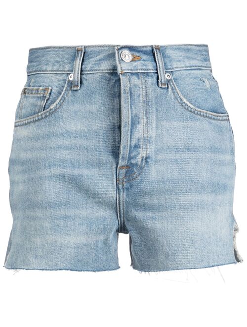 7 For All Mankind unfinished-effect denim shorts