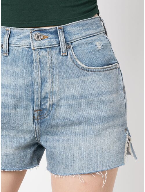 7 For All Mankind unfinished-effect denim shorts