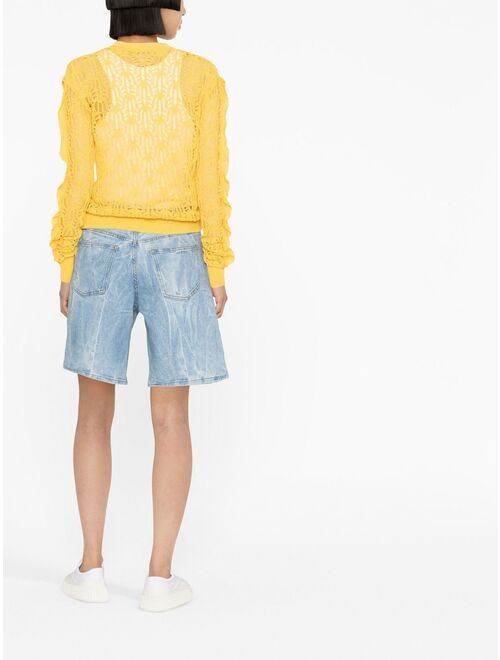 Stella McCartney crinkle denim shorts