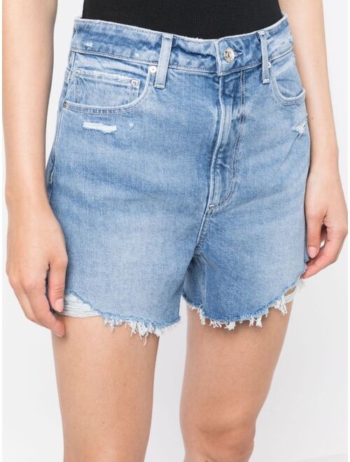 PAIGE Dani distressed-effect denim shorts