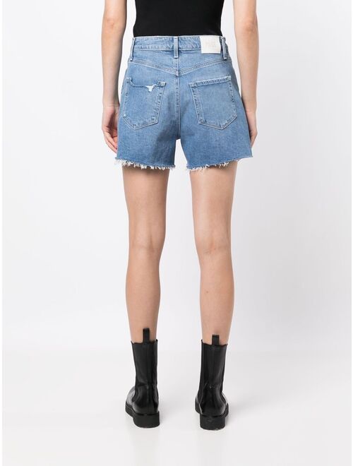 PAIGE Dani distressed-effect denim shorts