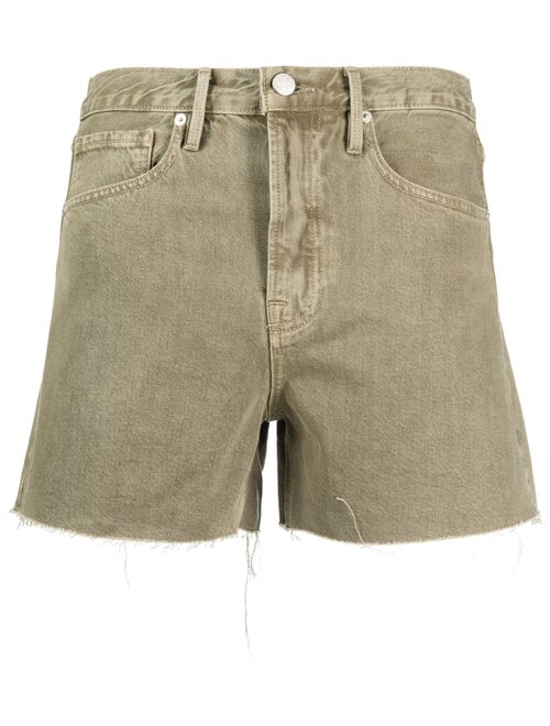 FRAME raw-cut denim shorts