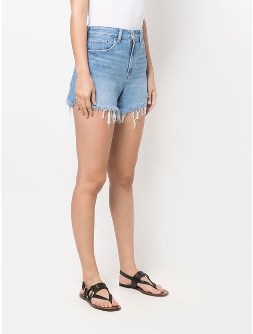 PAIGE raw-edge short denim shorts