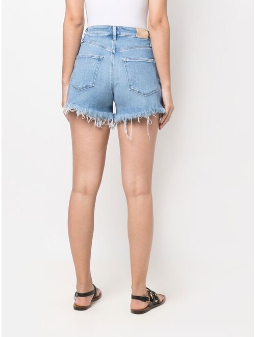 PAIGE raw-edge short denim shorts