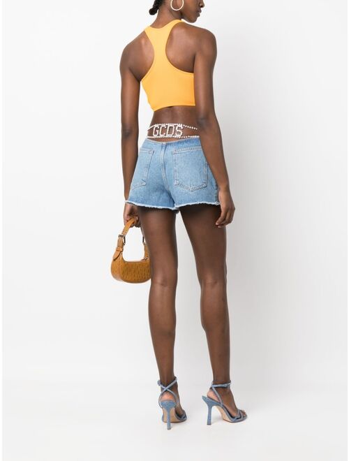 Gcds high-waisted denim shorts