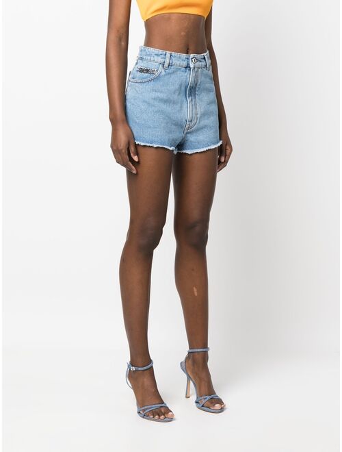 Gcds high-waisted denim shorts