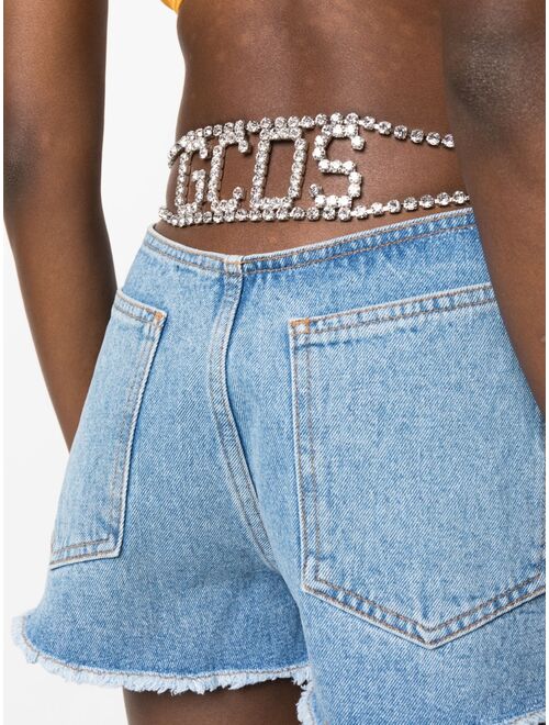 Gcds high-waisted denim shorts