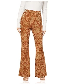 Women's Bootcut High Waisted Yoga Pants Sunflower Print Wide Leg Pants Trousers