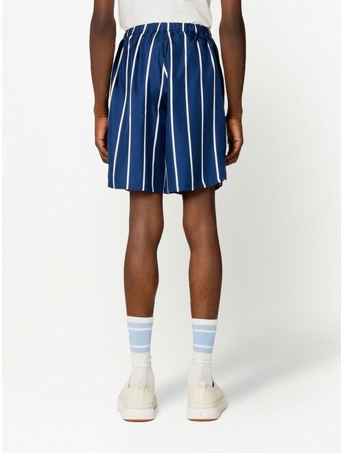 AMI Paris stripe-print silk shorts