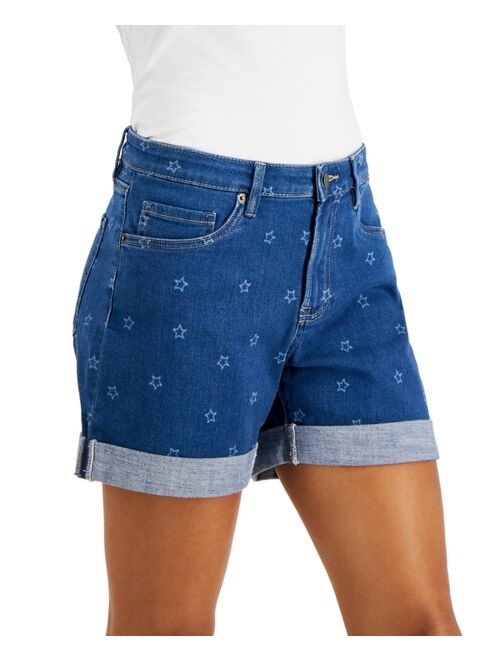 TOMMY HILFIGER Women's Star-Print Denim Shorts