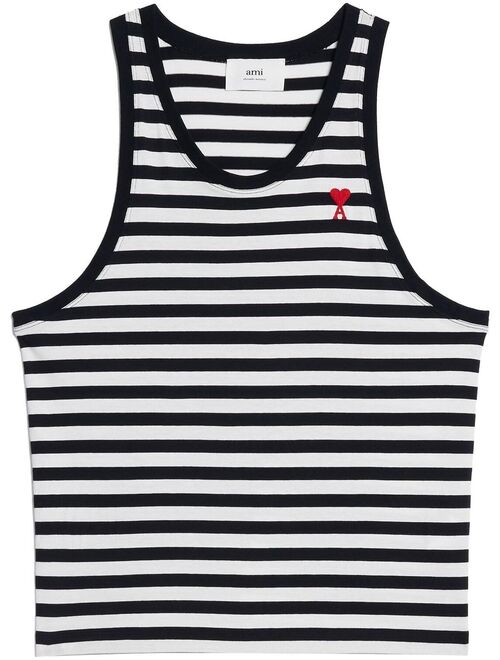 AMI Paris Ami de Coeur striped tank top