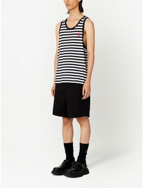 AMI Paris Ami de Coeur striped tank top